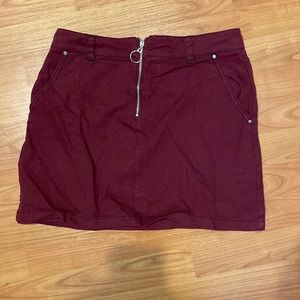 Maroon Mini Skirt